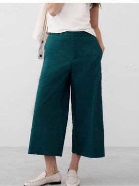 Banana Republic Teal Wide-Leg Cropped Pants Size Large